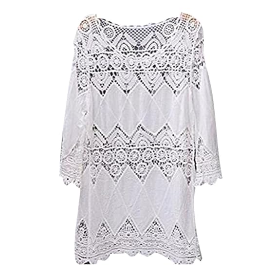 Hibote Femme Cache Maillot Sexy Dentelle Crochet Creux