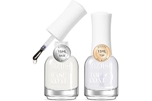MIZHSE Base and Top Coat Nail Polish Quick Dry, 15 ml 0.5 fl oz Basic Nail Polish Non Gel, Air Dry Fast Nail Polish Protective High-Glossy Shiny Clear Long Lasting Nail Art Manicure at Home