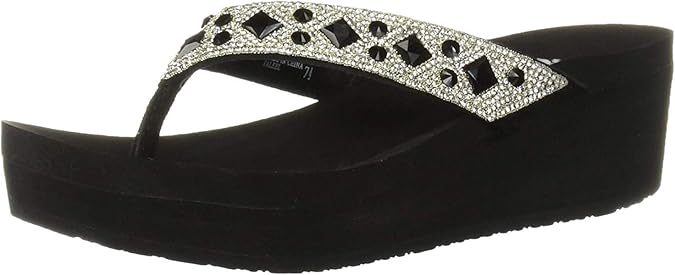 silver yellow box flip flops