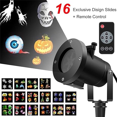 Proyector de Halloween, 16 proyectores a prueba de agua con ...