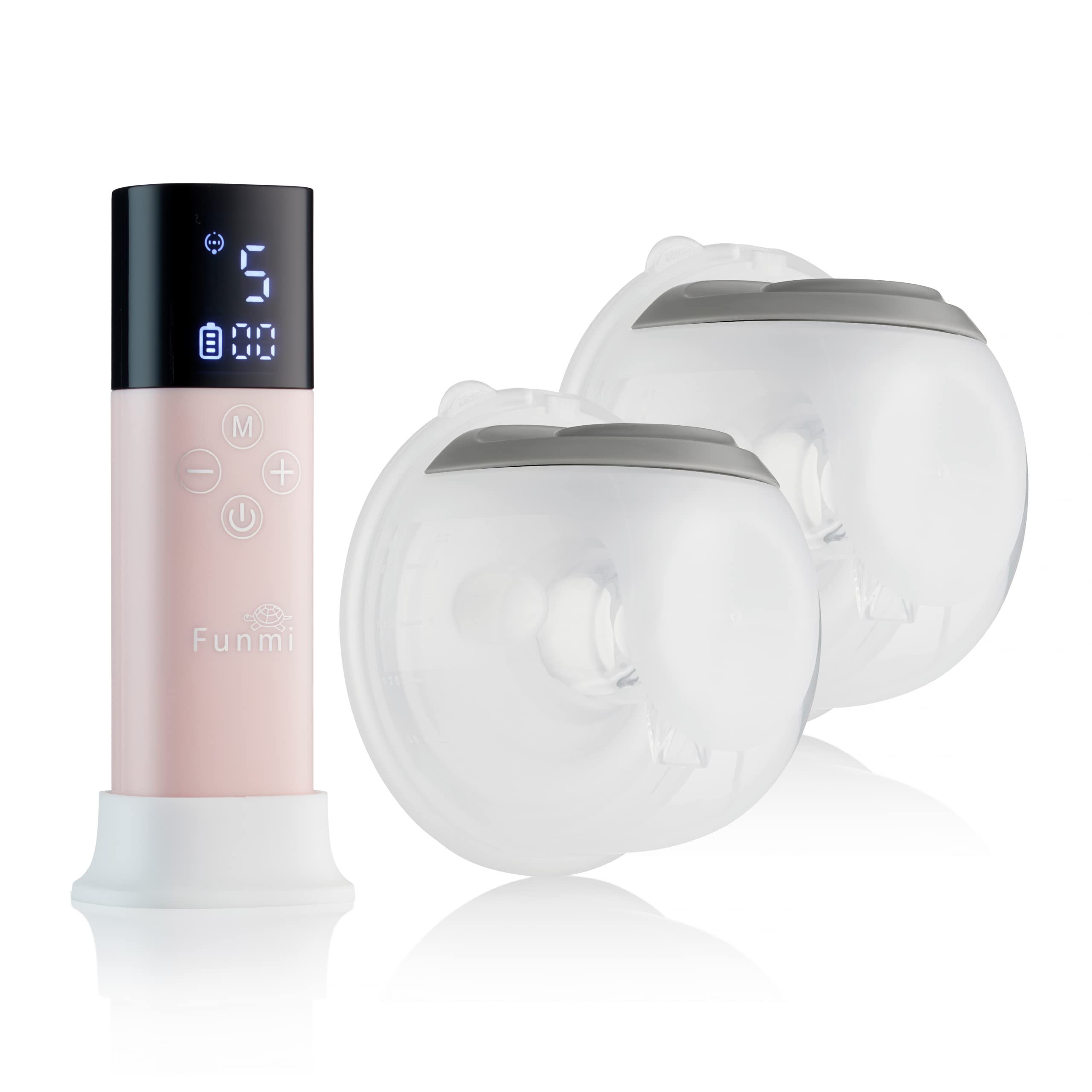 Funmi Wearable Double Electric Breast Pump - Silent Portable Hands-Free - Can Be Worn in-Bra - Compact Electric Double Breast Pump for Breastfeeding Mums