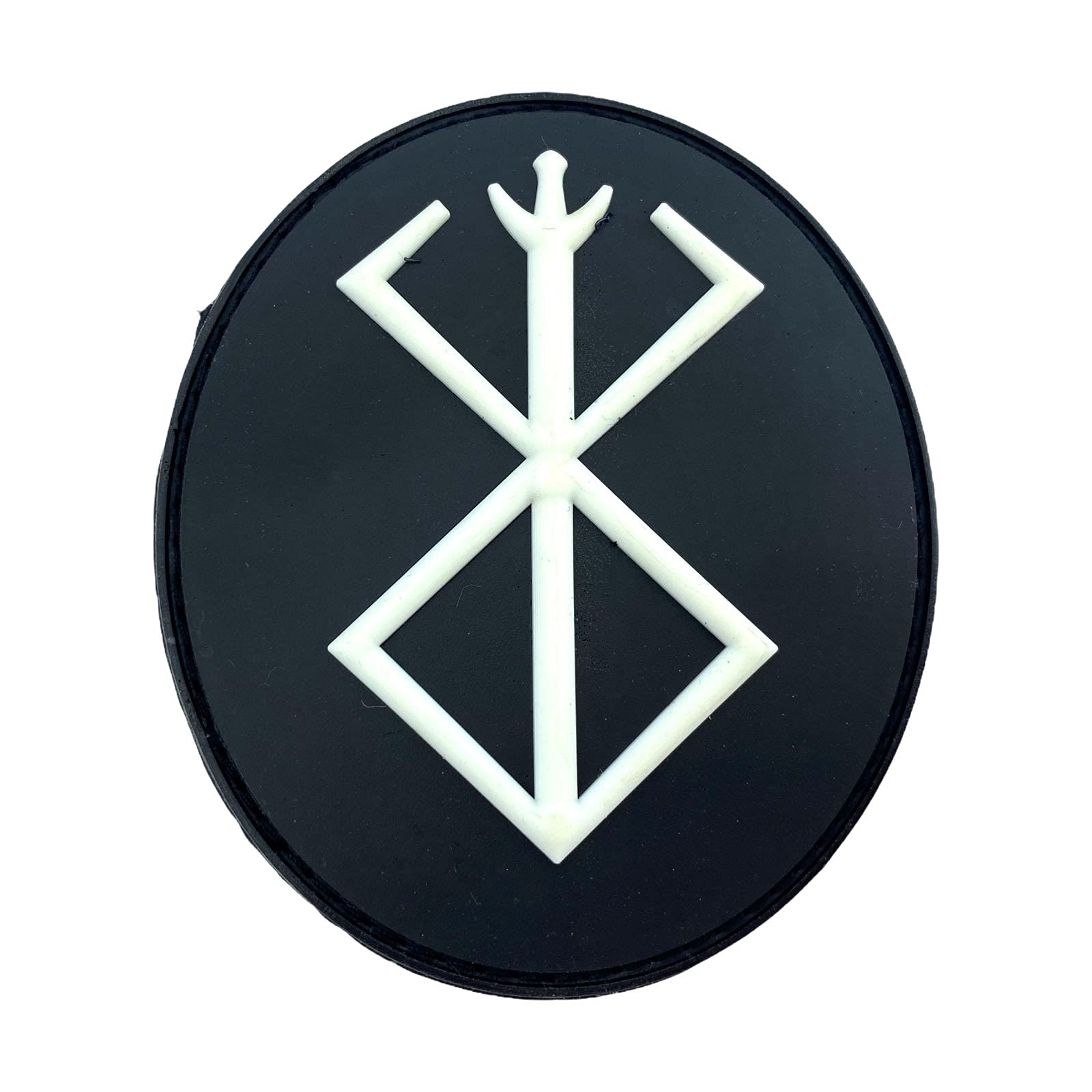 Patch Nation Berserk Berserker Oval Brand of Sacrifice Norse Airsoft Paintball PVC Morale Patch (Black Glow in the Dark)