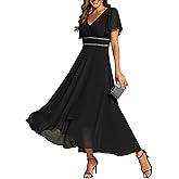 Ever-Pretty Empire Waist Formal Dress for Women V-Neck Chiffon Mother of The Bride Dresses Wedding Guest Gown 41981