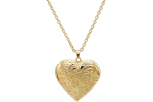 CAIYAO Vintage Engraved Flower Empaistic Photo Locket Hold Picture Oval Round Pendant Necklace Antique Carved Pattern Souvenir Memorial Clavicle Jewelry for Women