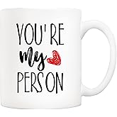 5Aup You're My Person Coffee Mug, Best Cup for Boyfriend, Girlfriend, Her, Him - 11 Oz Funny Inspirational Red Heart Gift for Wife Husband Women Men