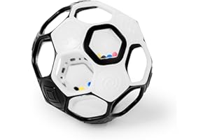 Bright Starts Oball Grippin' Goals Rattle Soccer Ball - Black & White, Easy-Grasp Toy for Newborn and Up