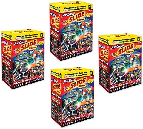 Star Shower Slide Show LED Holiday Projector by BulbHead, Indoor & Outdoor Holiday Projection Lights (4 Pack)