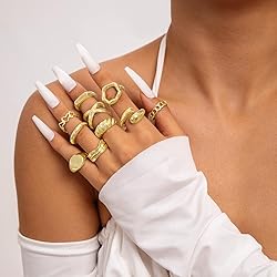 INENIMARTJ Boho Rings for Women,14K Gold Stacking