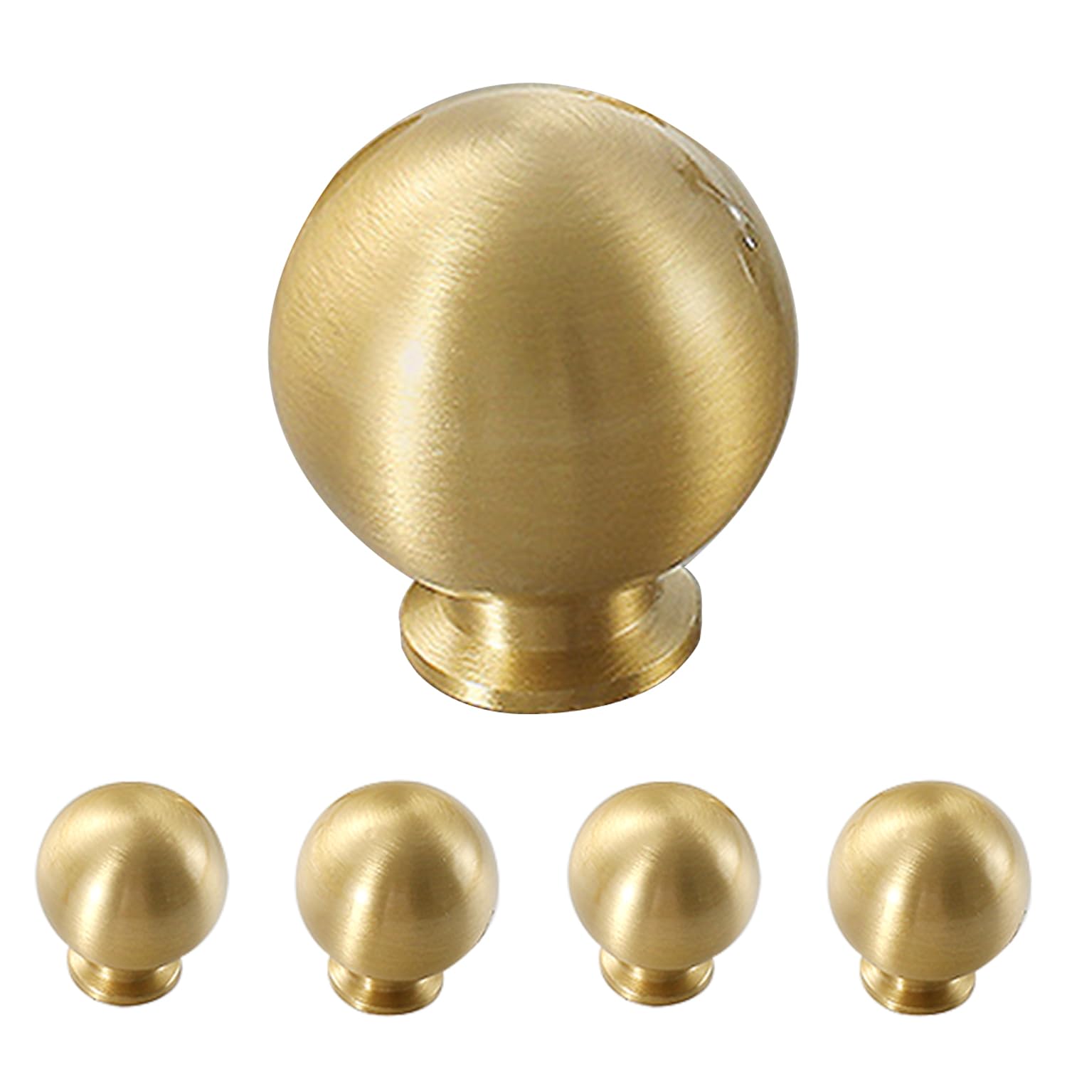 Photo 1 of Flybath 5 Pack Ball Cabinet Knobs Solid Brass Kitchen Drawer Gold Pulls Cute Furniture Handles, Brushed Brass