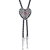 Flipslo Bolo Tie for Men Women Western Cowboy Bolo Tie Heart Necktie Cowboy Carter Fan
