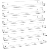 Coward 6 Piece 24" Long Clear Nail Polish Organizer Rack Wall Mounted, Acylic Big Essential oil Display Stand, Nail Paint Sto