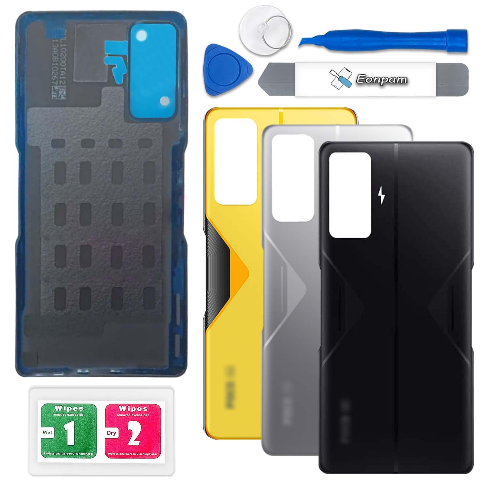 Eonpam Back Cover Glass for Xiaomi Poco F4 GT Rear Glass Replacement with Repair Kit Genuine Rear Housing (Stealth Black)