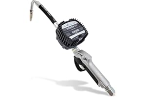 Macnaught Pneumatic Oil Gun with Control Valve 1/2" inch NPT Inlet, Mechanical Meter, Registers in Qts & Totals in Gal. Oil, antifreeze, trans fluid, lubricating oil, synthetic hydraulic oil & more