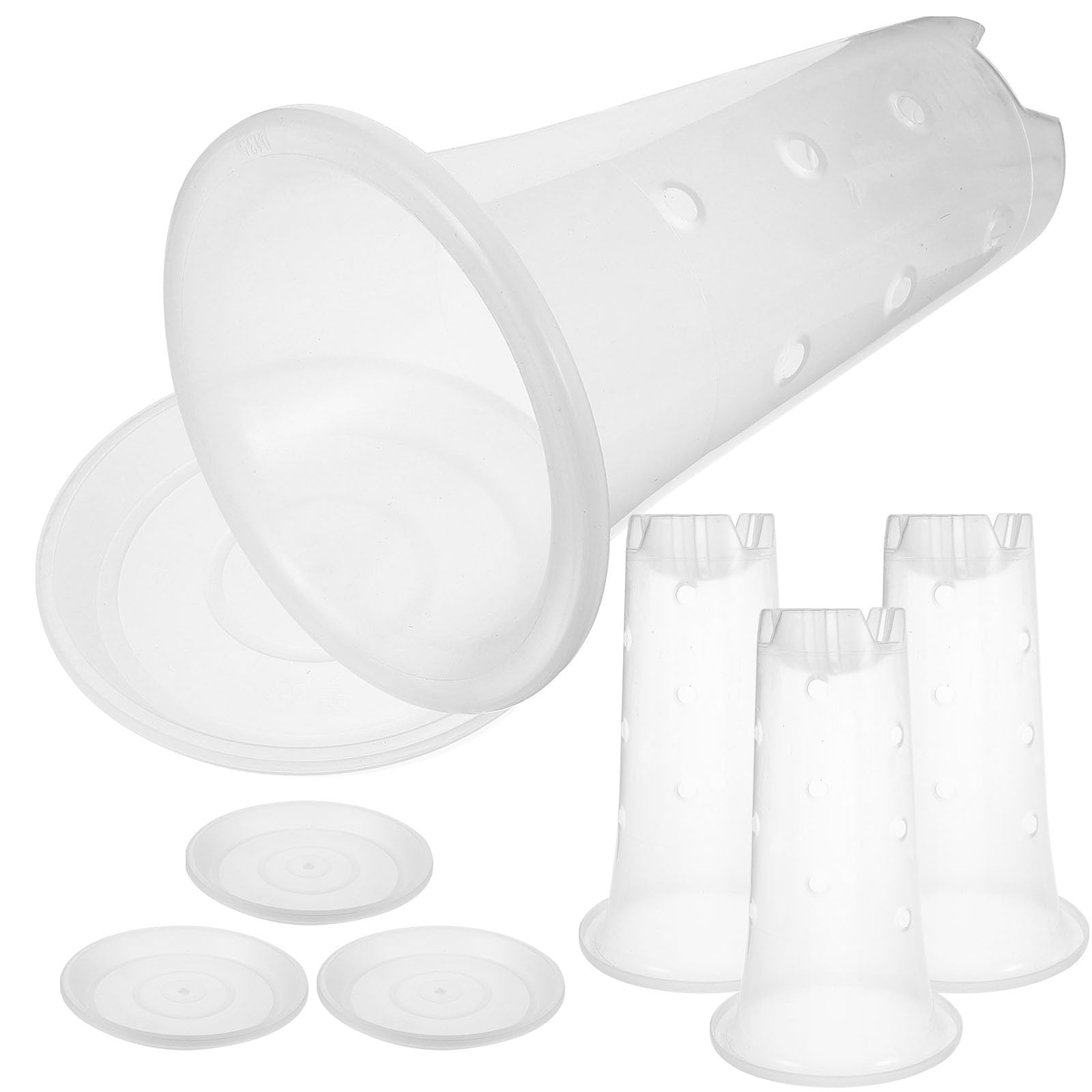 BESPORTBLE Tall Clear Plant Pots Set Plastic Orchid Pots with Holes Clear Pot Planter Nursery for Indoor or Outdoor Gardening