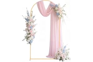 VEVOR Arch Backdrop Stand, 6.6 x 3.3 ft, Stable Structure, Easy Assembly, 1 Set Gold Metal Arch Backdrop Stand for Wedding, B