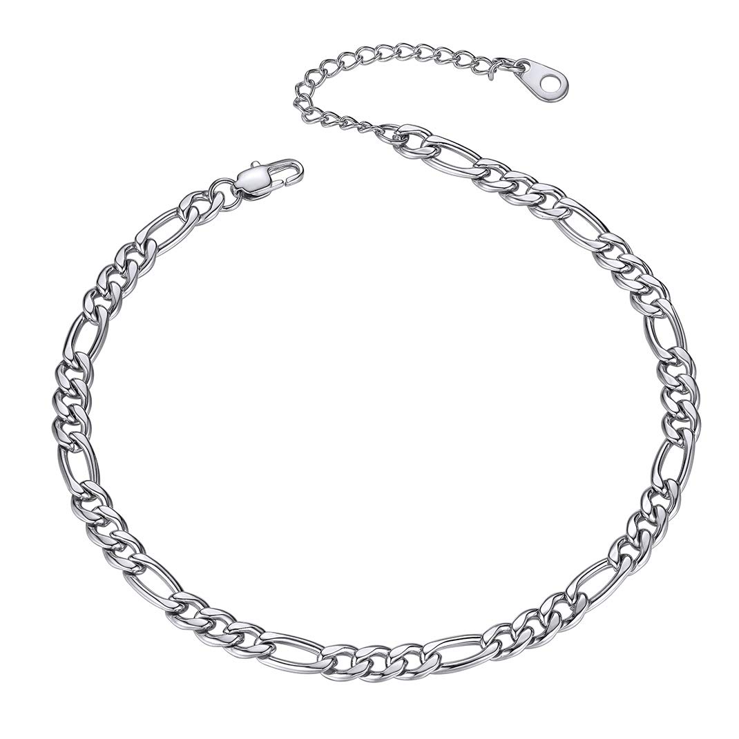 GoldChic Women's Figaro Ankle Bracelets Chain, Stainless Steel Anklets for Women Girls, 10 inches