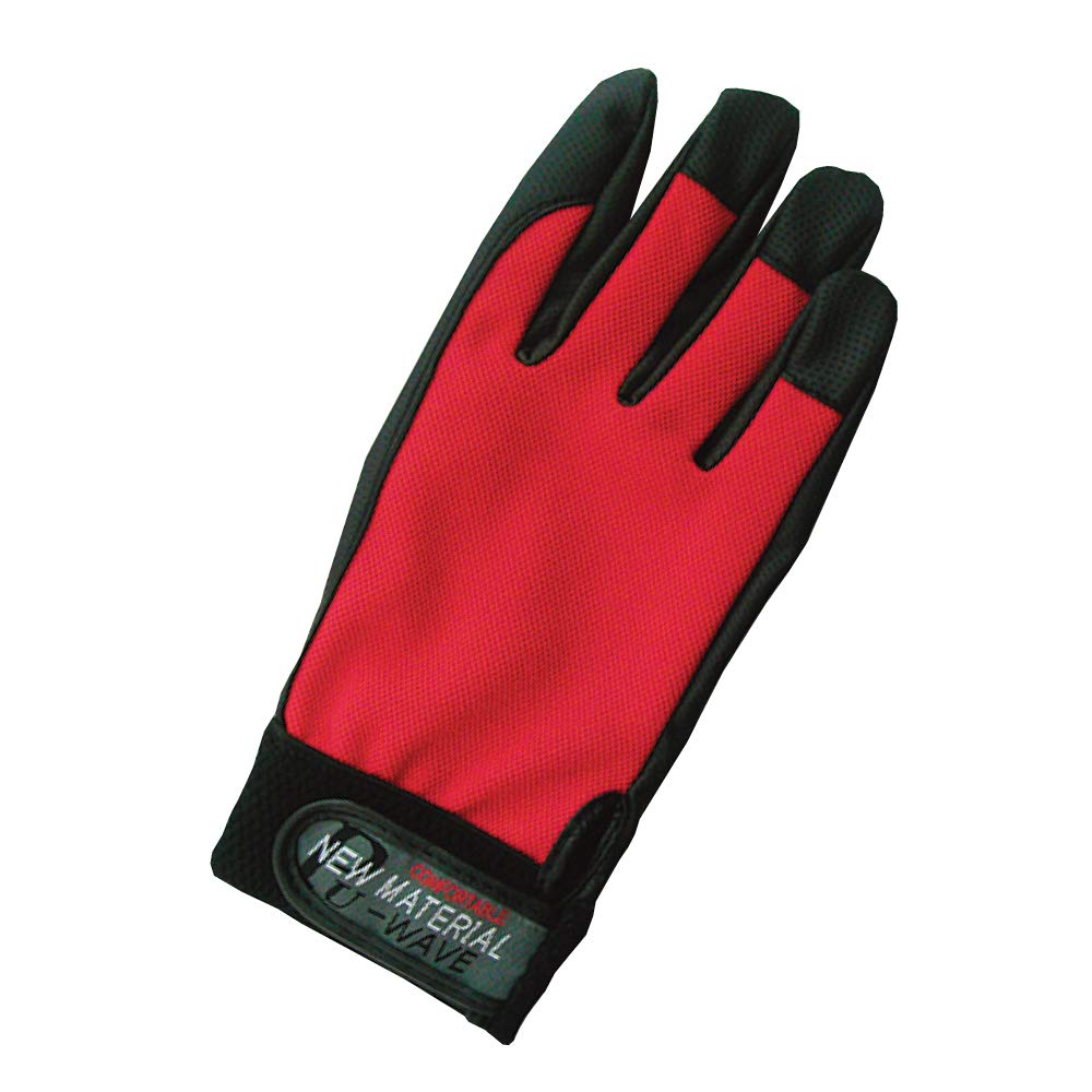 おたふく手袋 合皮手袋 PU-WAVE 3双組 K-19 レッド M商品画像
