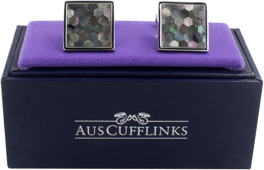Signature Malachite Grey Cufflinks, Gray - Image 3