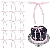 5x7 Inch Pink Satin Ribbon Twist Tie Bows for Gift Wrapping - 50 Counts