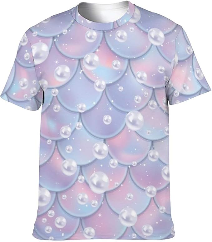 Fish Scales Cute Unisex TShirt ShortSleeve RoundNeck Polyester Tee Tops Amazon.ca Clothing