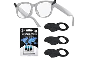 Rotating LED Light Blocker Camera Cover Compatible with Ray-Ban Meta Smart Glasses, Privacy Lens Shutter Compatible with Wayf