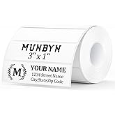 MUNBYN 3x1 Inch White Thermal Labels, Strong Adhesive, Thermal Sticker Labels for Price, Mailing, Name, 1000 Sheets/1 Roll