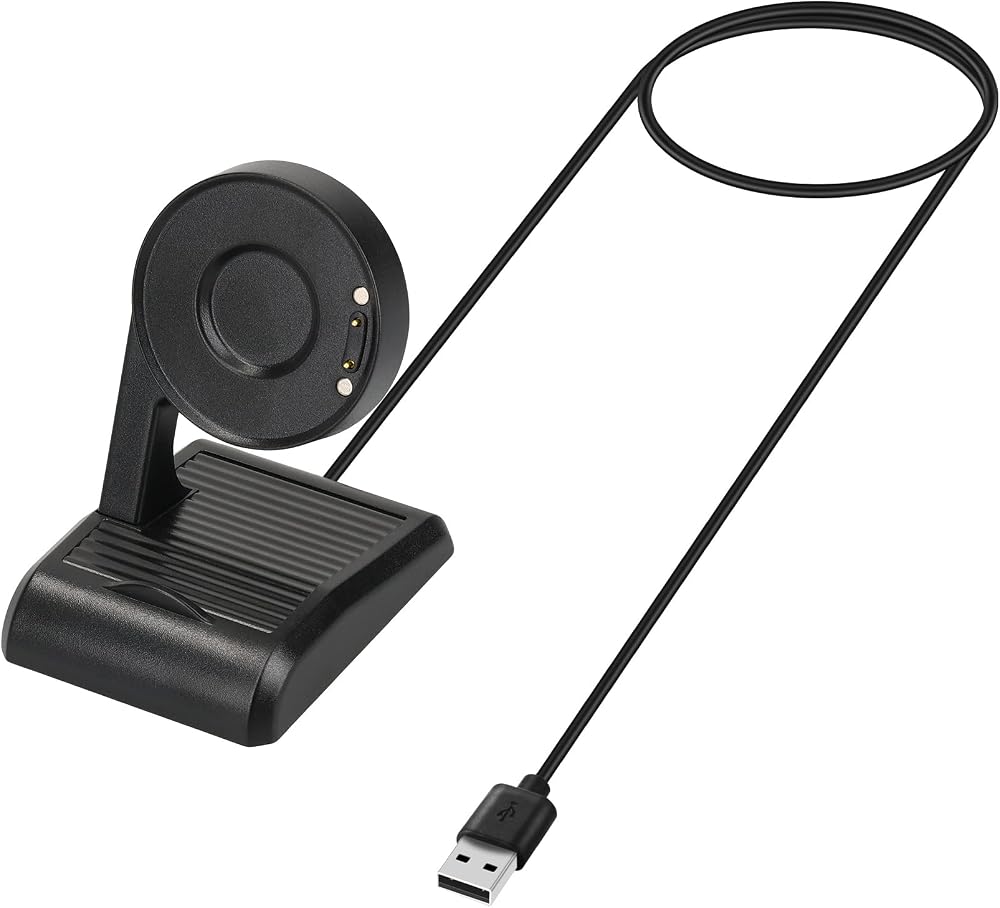 kwmobile Docking Station Charger Cable Stand for Ticwatch Pro 5 3 Lite E3 Black