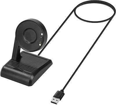 kwmobile Docking Station Charger Cable Stand for Ticwatch Pro 5 3 Lite E3 Black