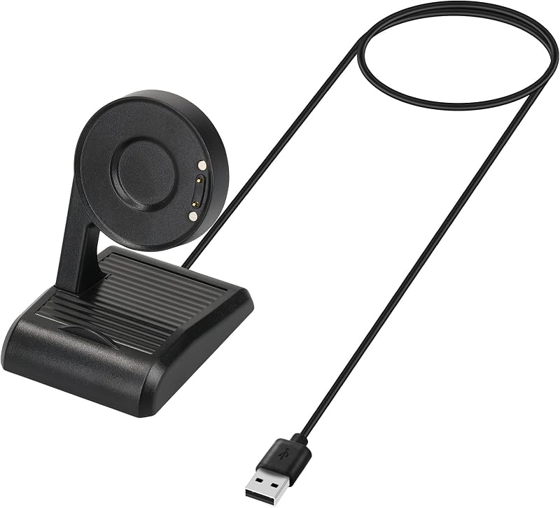 kwmobile Docking Station Charger Cable Stand for Ticwatch Pro 5 3 Lite E3 Black