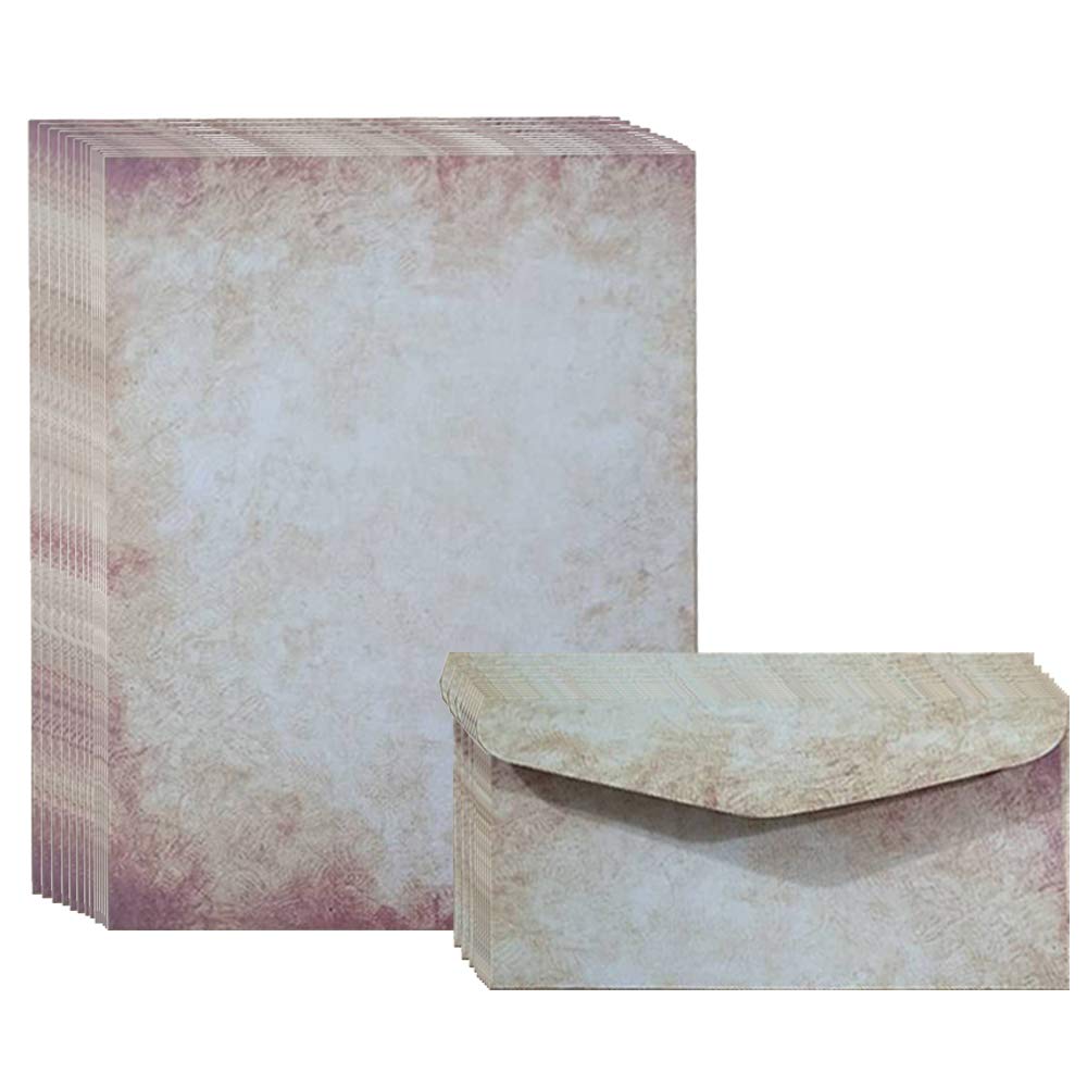 Vintage Stationery Writing Set with Envelopes, 20 A4 Sheets, Thick Thick/components/paper, Available Both Sides, Ideal for Mail and Invitations