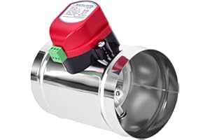 ZOWZEA 4" Motorized Duct Damper,On/Off Backdraft Damper Control, Stainless Steel Airflow Control Damper for HVAC System, 24V AC
