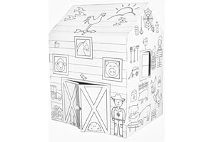 ColorJo “Good Morning Barn” Color Your Own Playhouse - Embrace The Excitement and Joy of Busy Farm Life, Best Kids Art & Craft for Holiday Season, Perfect Coloring Toy 3+