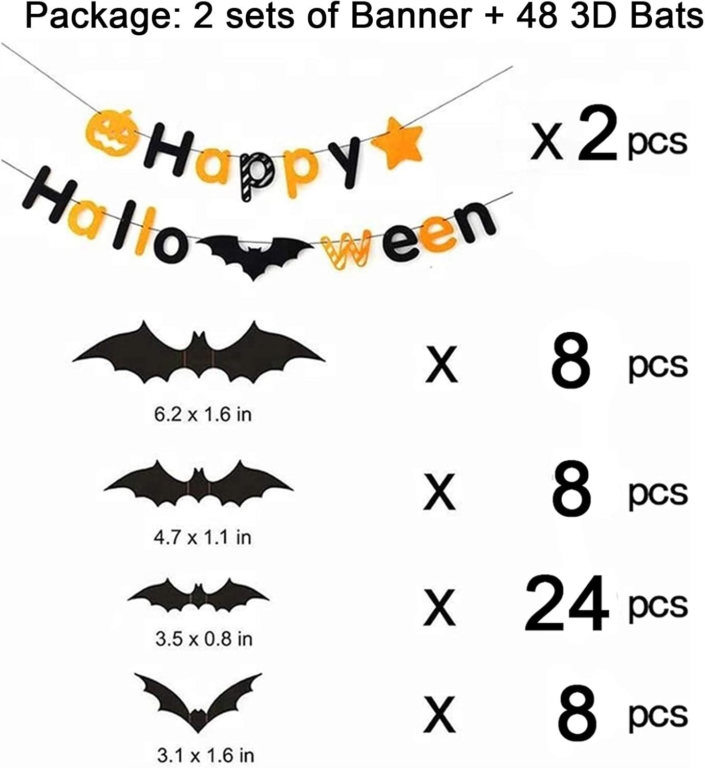 Paint Wall Treatments Supplies 48pcs Halloween Bat Decorations Halloween Decor Happy Halloween Banner Diy Bat Wall Decor 3d Bats Decoration Halloween Wall Decals Window Stickers 2pcs Wall Stickers Murals