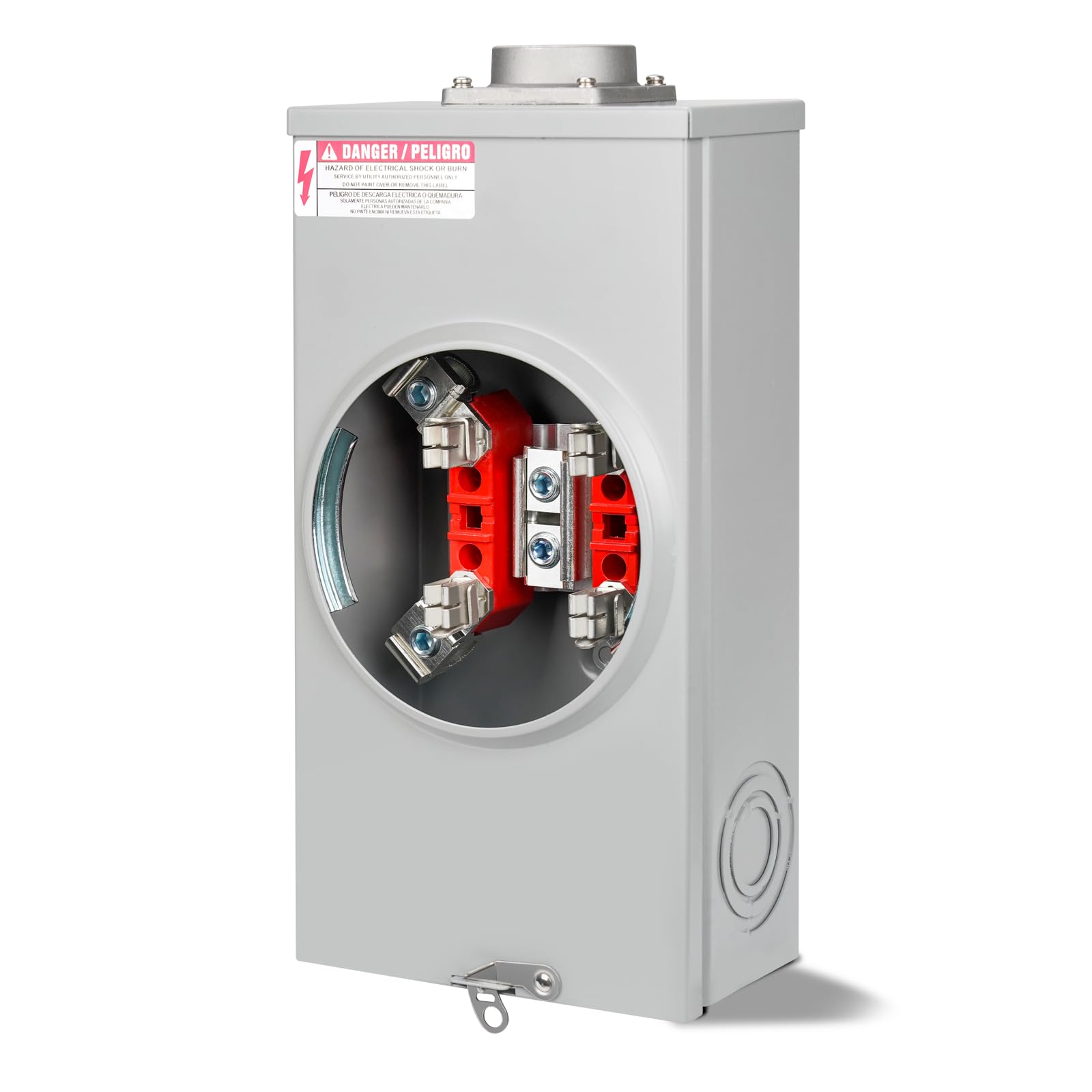 Photo 1 of 200 Amp Meter Socket, 4 Jaw Meter Base, 600V 3 Wire Ringless Type, with Horn Bypass Meter Cover Plate, Suitable for Overhead/Underground Feed