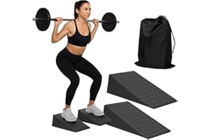 Squat Wedge Block for Heel Elevated Squat 2 PCS Slant Board for Squats Height Marks, Non-Slip Portable Squat Wedge Block with
