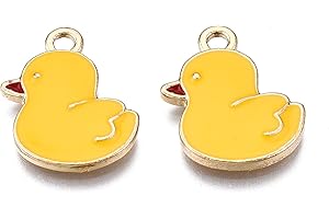 KitBeads 10pcs Enamel Yellow Duck Charms - Mini Bird & Animal Charms for Jewelry Making - Bulk