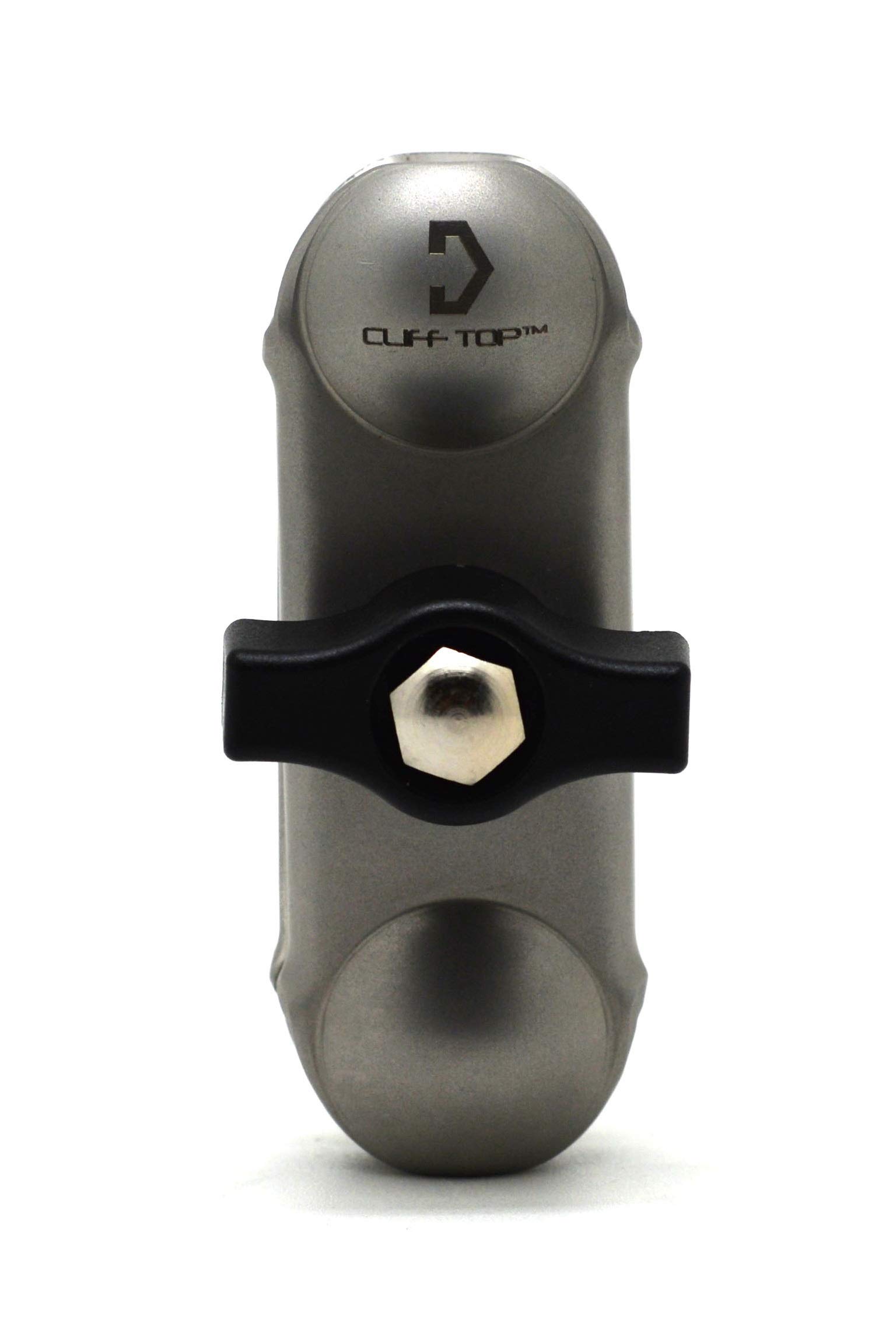 Cliff-Top Composite Double Socket Arm for 1-Inch Ball Bases (Silver), with Black Plastic Screw
