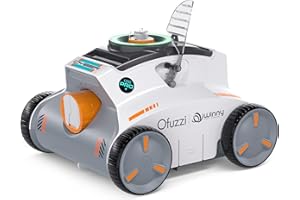 Ofuzzi Cyber 1200 Pro Cordless Robotic Pool Cleaner, Dual Navigation Path, Max.130 Mins Runtime, Stronger Suction Power Pool Robot for Above/In Ground Pools Up to 1076ft² (Orange)
