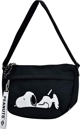 Amazon Snoopy スヌーピー ねそべりスヌーピー ショルダーバッグ 斜め掛け ブラック Spr 8 シューズ バッグ