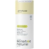 ATTITUDE Baking Soda Free Deodorant for Sensitive Skin with Oatmeal and Argan Oil, EWG Verified, Aluminum Free, Plastic-Free, 3 Ounces