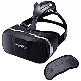 VR Headset with Remote Controller BlitzWolf Goggles 3D Glasses Virtual Reality Headset for iPhone 6 7 Plus Samsung Android Games Movies Compatible with 3.5-6.3 inch Screens