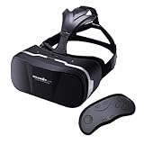 VR Headset with Remote Controller BlitzWolf Goggles 3D Glasses Virtual Reality Headset for iPhone 6 7 Plus Samsung Android Games Movies Compatible with 3.5-6.3 inch Screens
