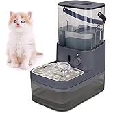 GJEASE Smart Cat Water Fountain No Filter,Cat Drinking Water Fountain Bowl,Battery Operated Filterless Pet Water Fountain