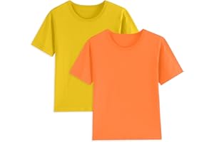 2 Pack Cotton Boys Kids Tshirts Short Sleeve Summer Tops Clothes Tee Shirts for Toddlers(Age 2-14)