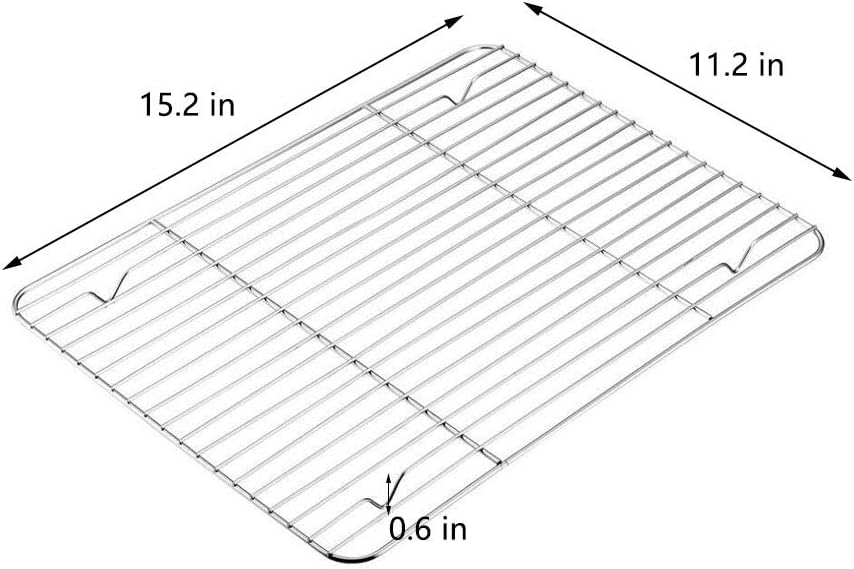 Baking Sheet With Cooling Rack Set - (16” x 12” Pan / 15.2” x 11.2” Rack), Non Toxic & Healthy, Rust Free & Dishwasher Safe - 4 Pieces (2 Pans + 2 Racks): Kitchen & Dining