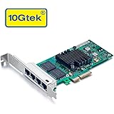 10Gtek&reg; Intel 82580 Chip Gigabit Ethernet Converged Network Adapter (NIC), Quad Copper RJ45 Ports, PCI Express 2.0 X4, Same as I340-T4/ E1G44HT