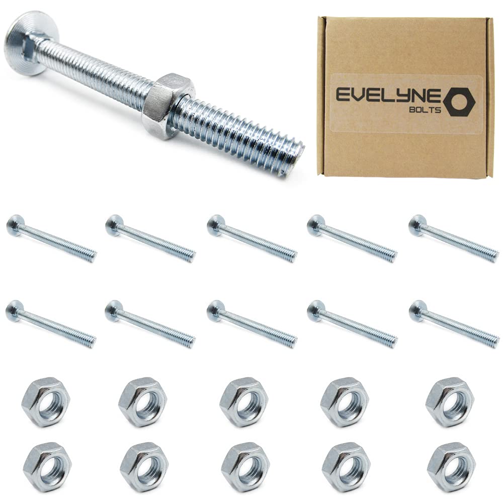 M8 (8mm x 75mm) Cup Square Carriage/Coach Bolt & Nut Set - Steel (Pack of 10)
