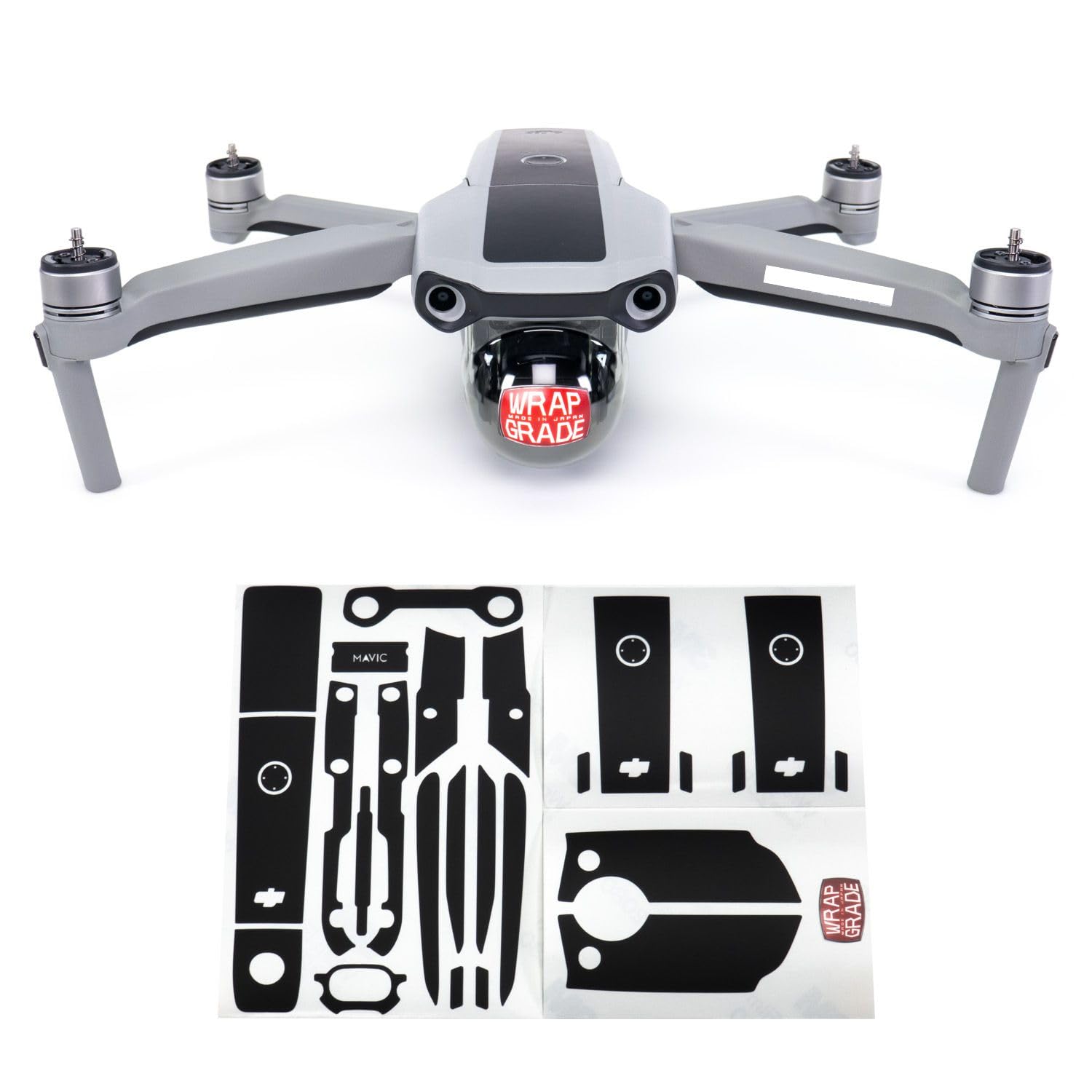 Wrapgrade Skin Compatible with DJI Mavic Air 2 | Accent Color B (Stealth Black)