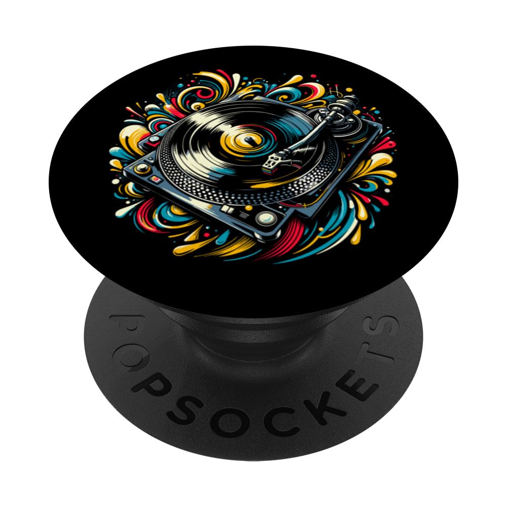 Turntable Graffiti Music Artwork Urban Lover Vibes PopSockets Swappable PopGrip