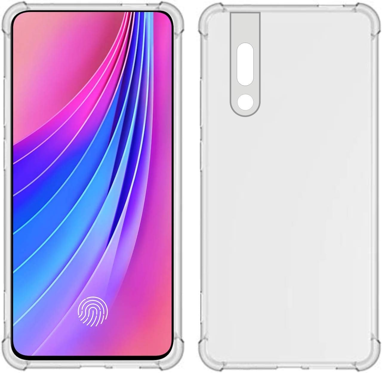 TIYA Case Clear for VIVO V15 Pro TPU Four Corners Cover Transparent Soft